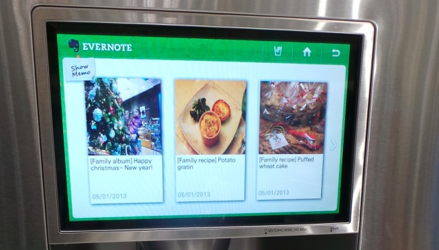 當Samsung 遇上Evernote 冰箱變得更聰明了!