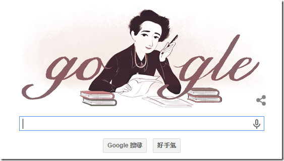[Google Doodle] Hannah Arendt 德國籍美國政治理論家 詳探權力的本質