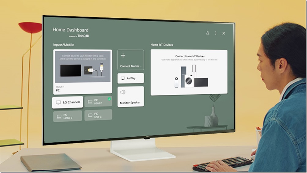【新聞圖片6】LG 43” 4K UHD IPS 智慧型顯示器的LG ThinQ Home Dashboard,可以同時連接並遠控所有LG 智慧家電 【新聞圖片6】LG 43” 4K UHD IPS 智慧型顯示器的LG ThinQ Home Dashboard,可以同時連接並遠控所有LG 智慧家電