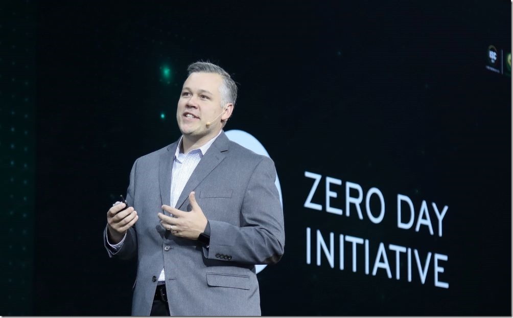 【圖說一】趨勢科技威脅研究副總裁暨全球最大非限定廠商獨立漏洞懸賞計畫ZDI負責人Brian Gorenc提出四大漏洞生命週期樣態，呼籲企業增強資安可視性，透過強化前期預防以應對不同應用場域的漏洞攻擊挑戰。