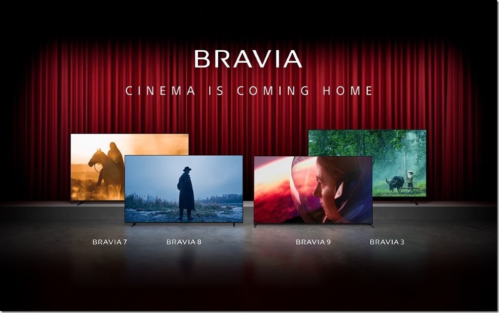 圖6. Sony 2024 將在台推出BRAVIA 9 (Mini LED)、BRAVIA 8 (OLED)、 BRAVIA 7 (Mini LED )以及 BRAVIA 3 (LED)等四款4K HDR系列。