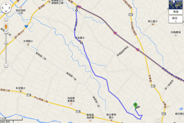 自行開車路線圖 （由北南下）