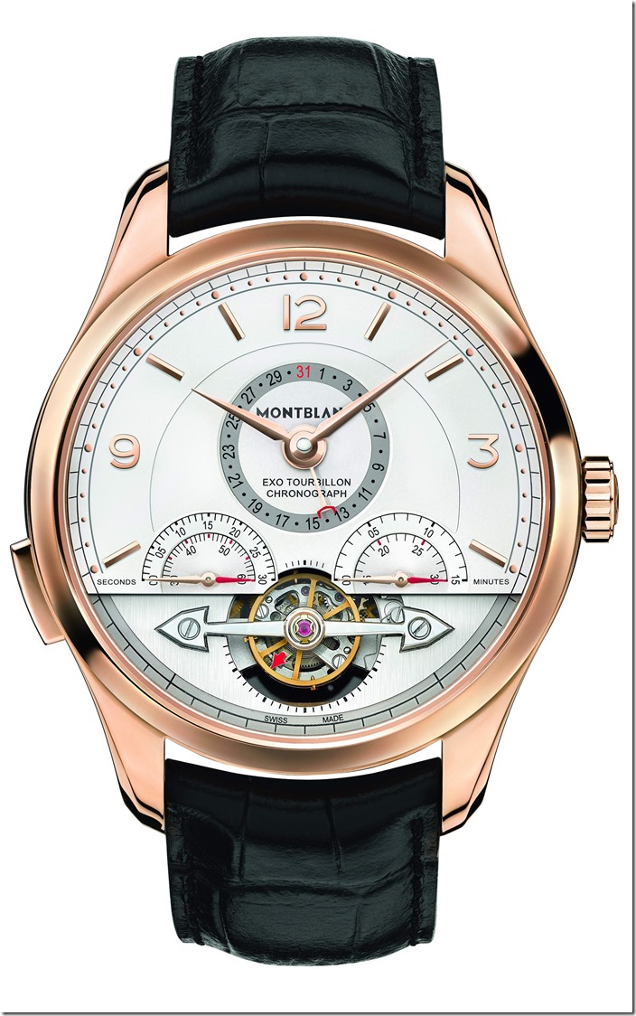 112542 萬寶龍Heritage Chronométrie傳承精密計時系列分鐘外置陀飛輪玫瑰金計時腕錶，建議售價NT$1,302,300