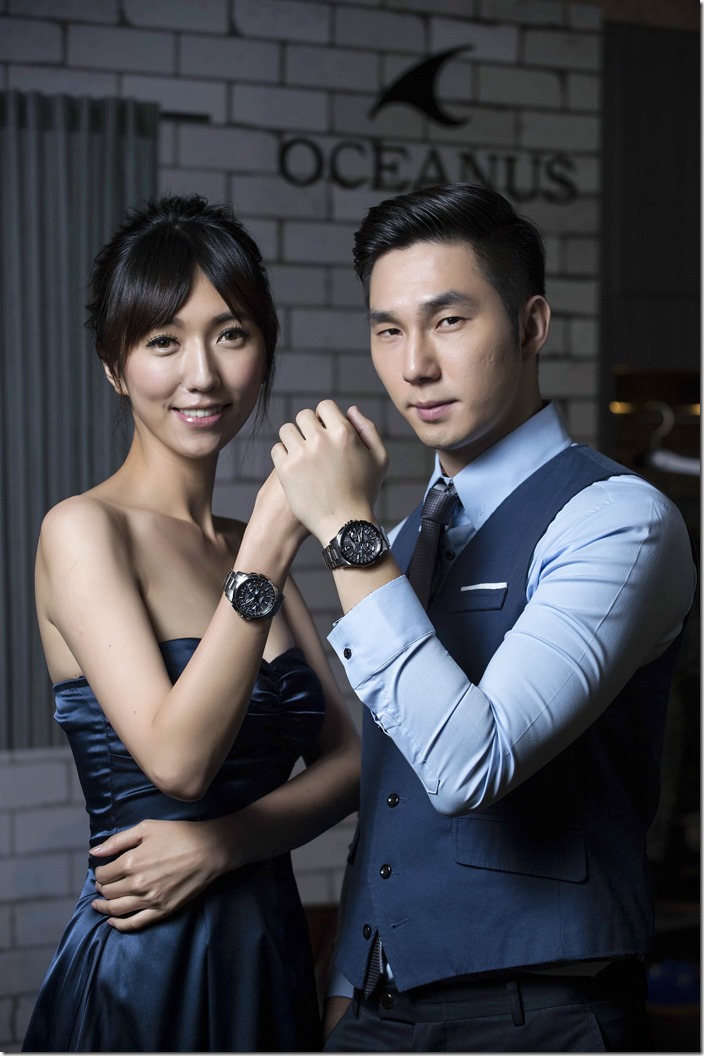伊林女模Maggie與男模Frank共同展演CASIO OCEANUS OCW-G1000新色腕錶。