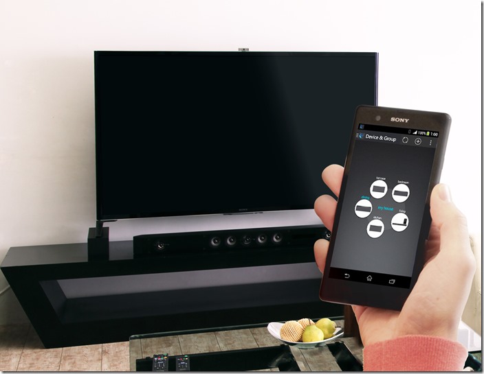 圖1) Sony全新頂級音響透過專屬Songpal應用程式打造Multi-room聆聽系統，一機掌控多機連動。