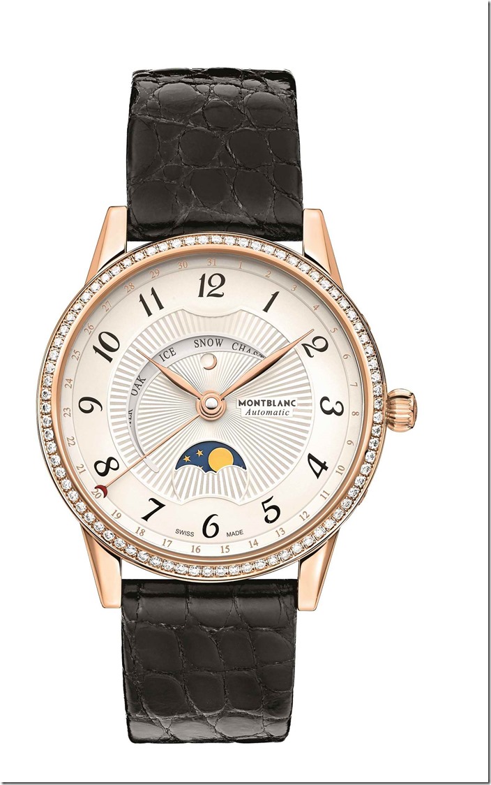 112554 萬寶龍Boheme Moongarden寶曦月苑玫瑰金鑲鑽女仕腕錶，建議售價NT$376,600