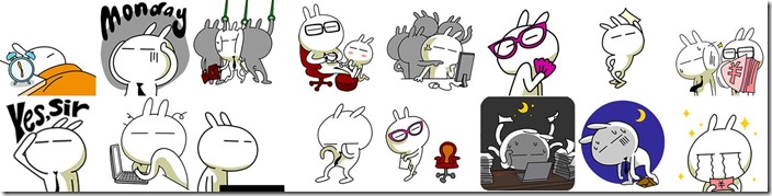 WeChat新聞圖檔貼圖兔斯基上班篇