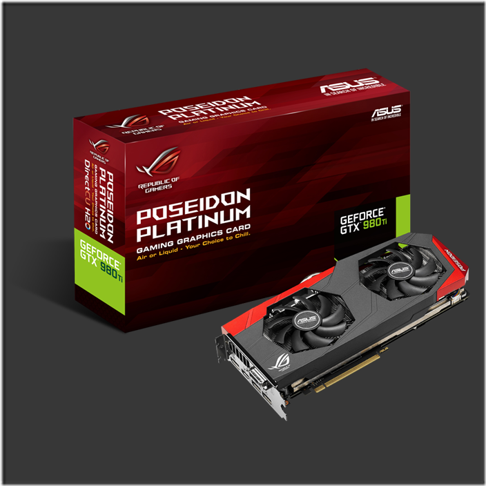 Poseidon GTX980 Ti配備GPU直觸式熱導管，並內建獨家DirectCU H2O散熱技術，可支援空冷、水冷雙混合散熱，採用標準G¼吋水冷接頭，玩家則能恣意搭配現有水冷散熱裝置。