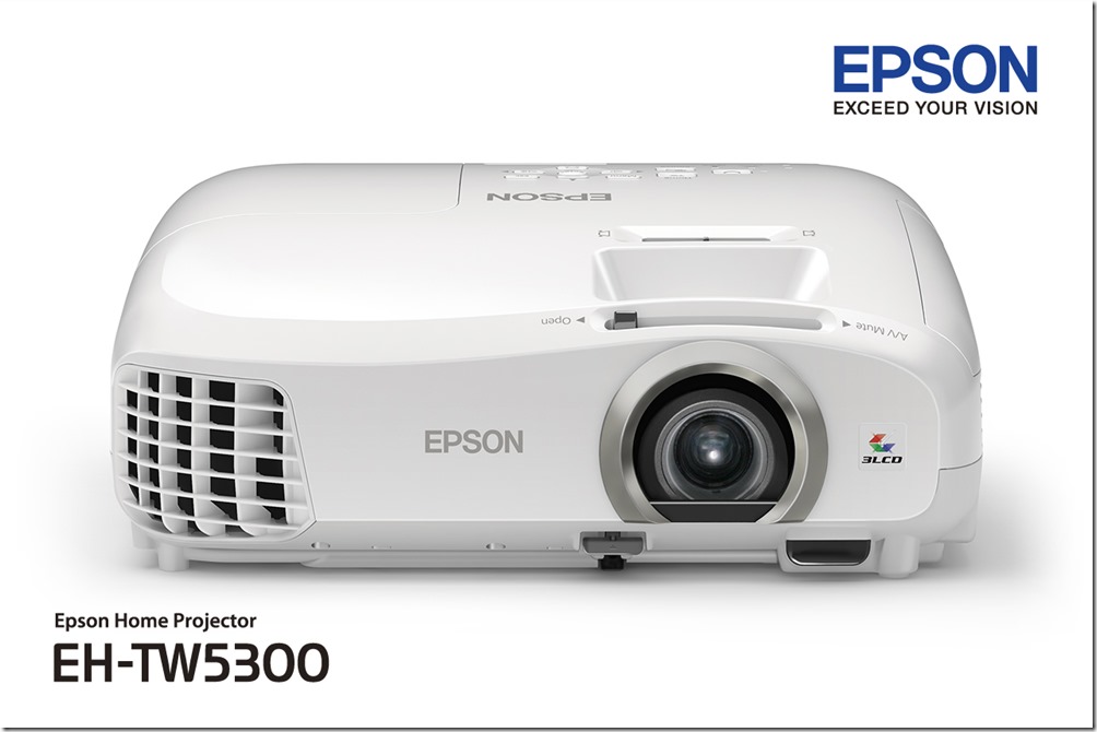產品圖片：Epson為帶給全民最優質的娛樂投影視界，EH-TW5300為同級產品首度搭載影像強化技術與雜訊抑制處理功能機種，帶來更為清晰、銳利的劇院畫質。