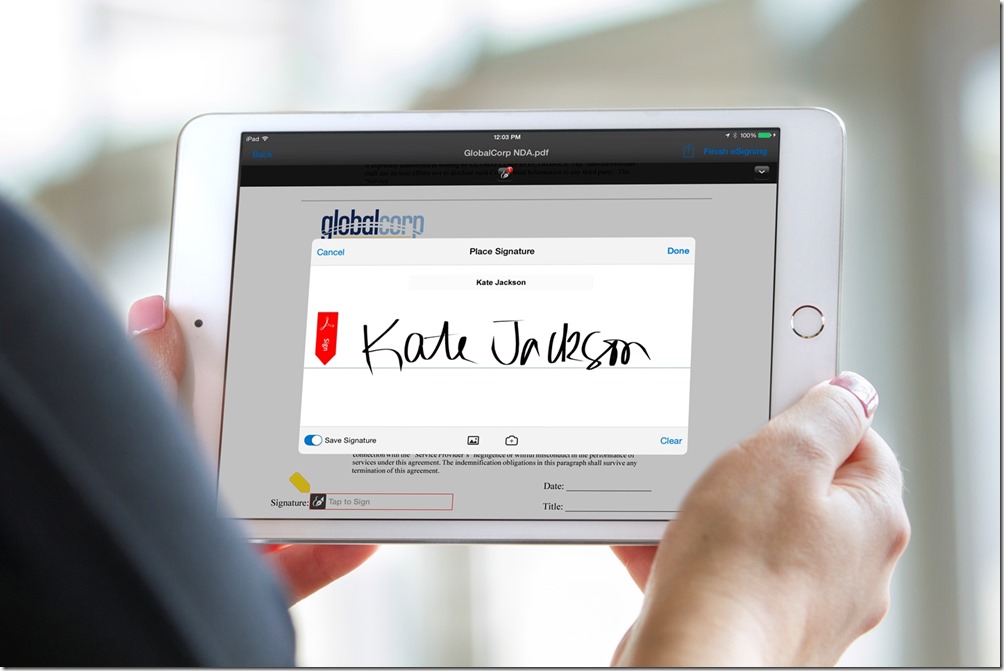 【Adobe新聞附件】Document Cloud 為部門和整個企業提供服務，其中包括企業級的電子簽章服務，可以為企業文件工作流程提升速度和效率。