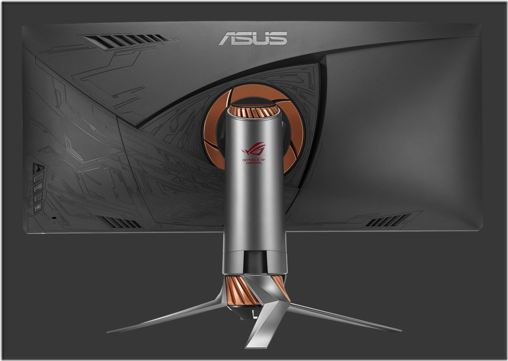 華碩ROG Swift PG348Q採鈦金屬色系裝甲外觀與電漿銅配色，奪下2016 CES創新獎及iF產品設計國際大獎