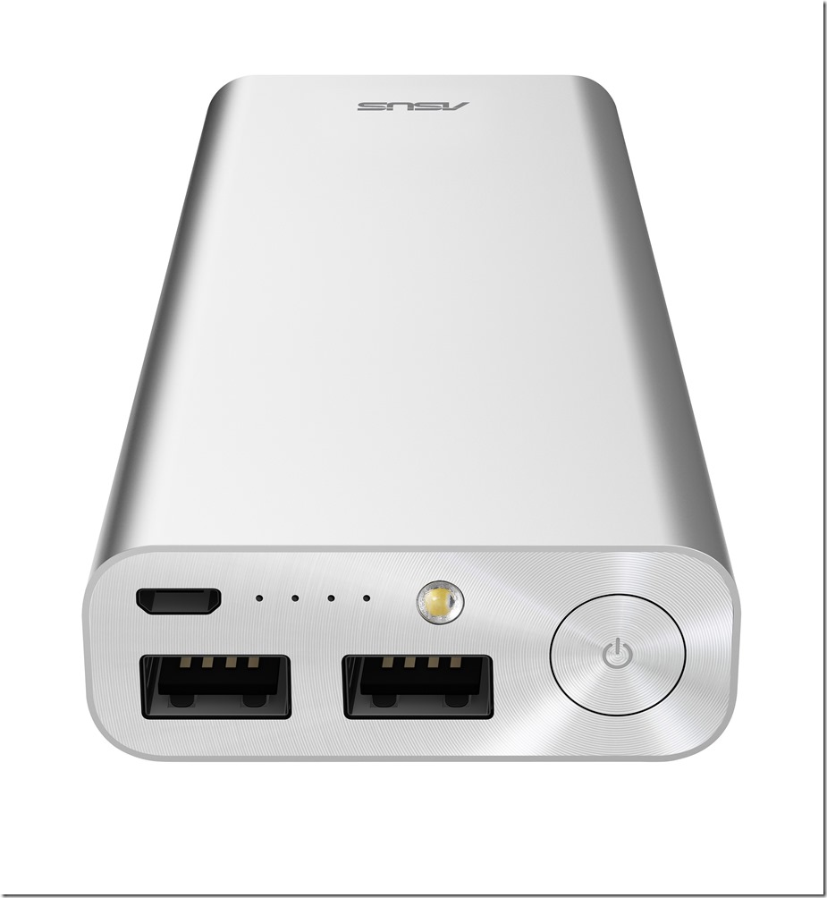 ASUS ZenPower Ultra採用雙USB設計，可同時替兩個行動裝置充電，內建Qualcomm  Quick Charge 2.0快充技術，搭配18W快充變壓器使用，可大幅縮短充電時間至7.5小時。