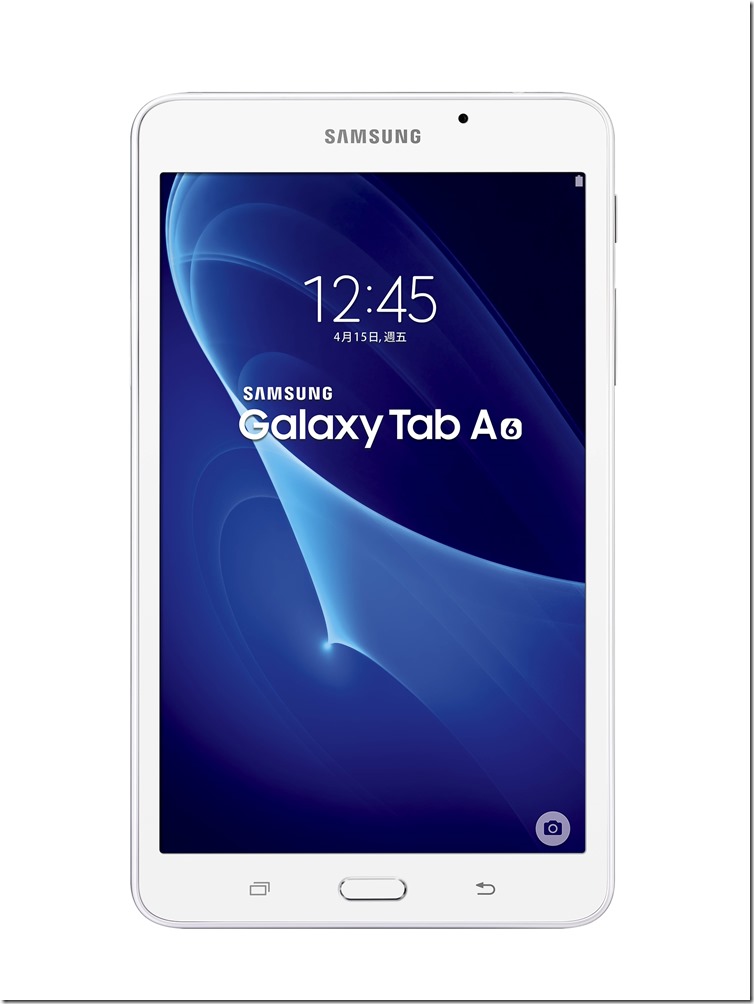 全新Galaxy Tab A擁有輕薄外觀設計、大電池容量、可擴充記憶空間及500萬畫素相機