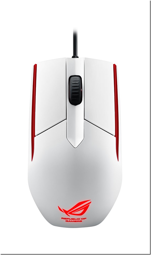 ROG Sica「冰河白」光學電競滑鼠採用兩手開弓的靈活設計，無論左撇子或右撇子皆能與滑鼠完美契合，維持良好的舒適手感。