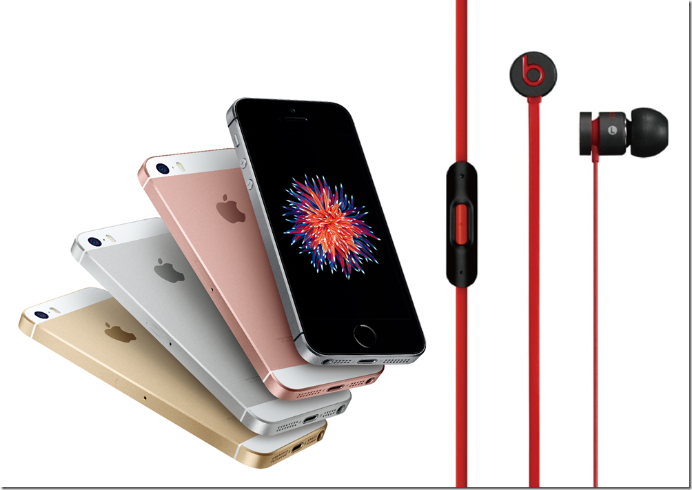 【新聞照片】凡購買 iPhone SE 16G 及 iPhone SE 64G 即可選擇以 5 折價加購 urBeats In ear耳機