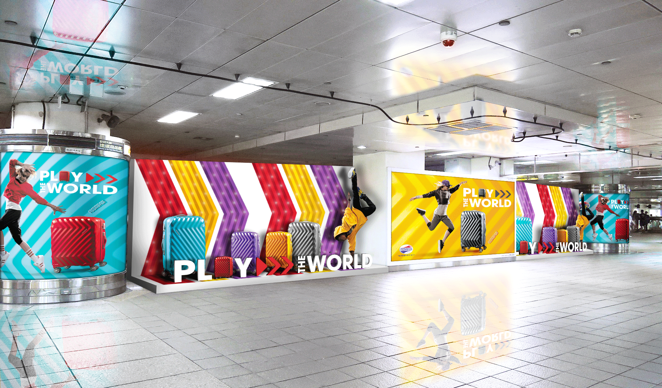 新秀麗捷運台北車站創意廣告合成|合和國際HohoAD