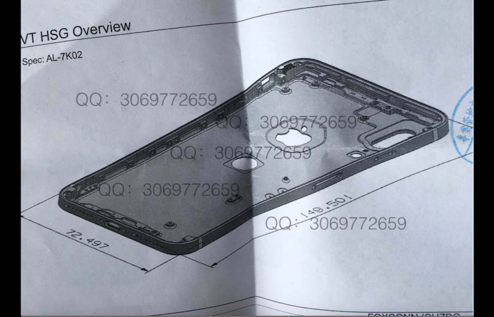 iPhone 8設計圖再現 直列式雙鏡頭與機背指紋辨識器似乎定案