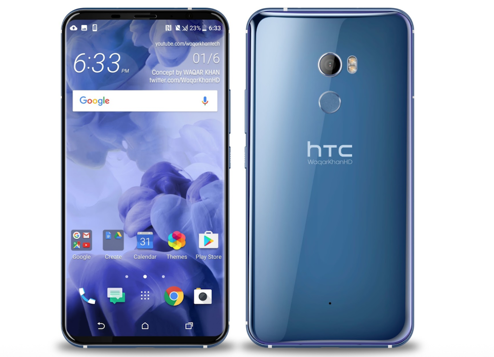 採用全螢幕設計 疑似 HTC U11 Plus 外型渲染圖曝光？