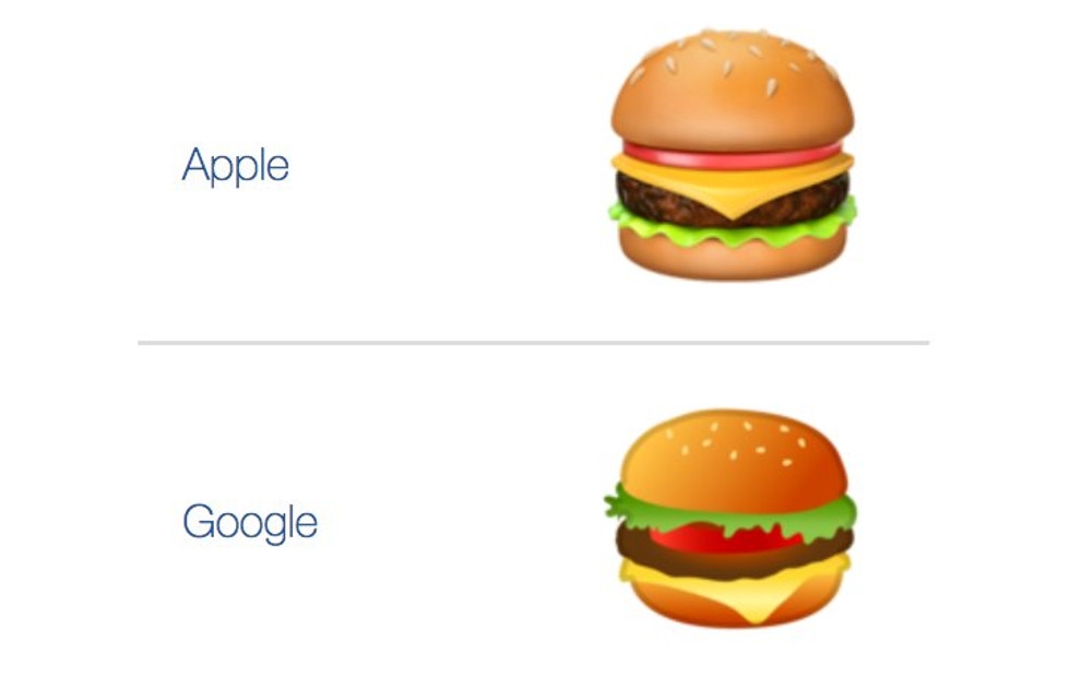漢堡裡的 Cheese 到底該放哪裡? Google 和 Apple 的 emoji 意見不同!
