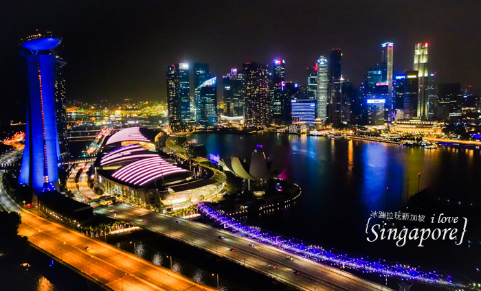 新加坡夜景,克拉碼頭,新加坡摩天輪,金沙酒店水幕燈光秀,濱海灣花園,super tree,