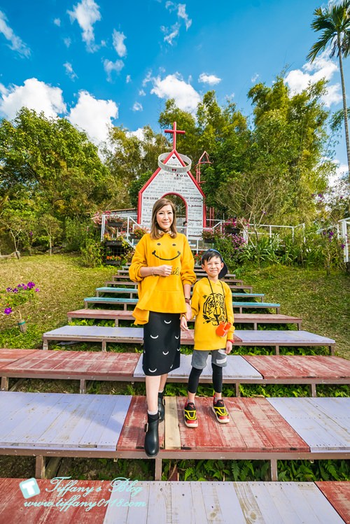 [嘉義景點]綠盈牧場/門票50元有十樣設施可以玩超划算/超美教堂可拍IG照/小朋友最愛的牽牛花造型溜滑梯