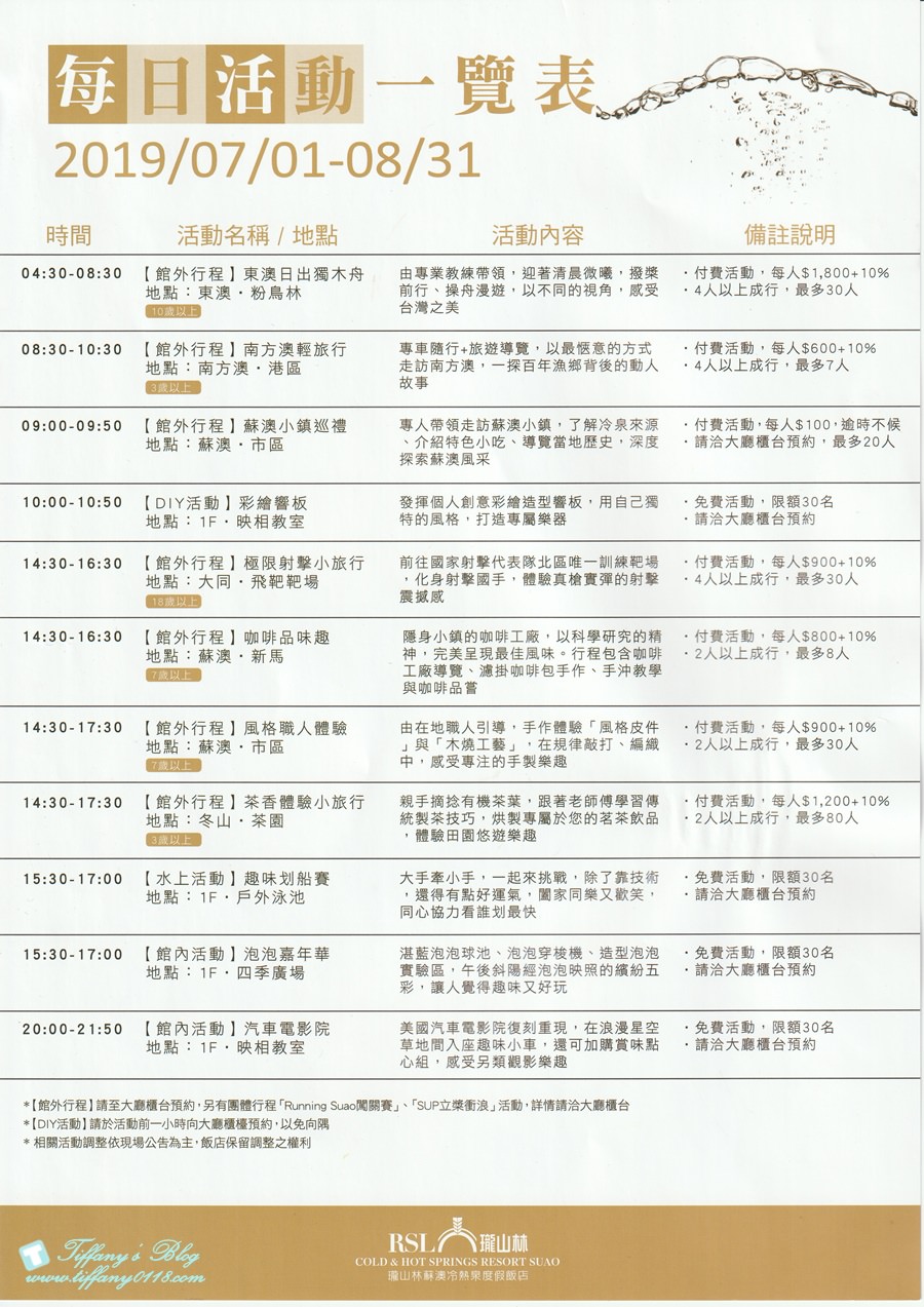 [宜蘭親子飯店]瓏山林蘇澳冷熱泉渡假飯店/夏季專案：茶香小旅行、汽車電影院、全新主廚料理/兩天一夜吃飽玩滿的親子行程