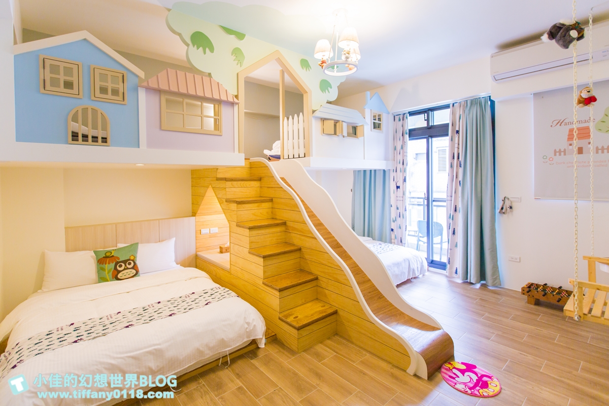 [宜蘭民宿推薦‧五結]斑鳩小鎮森活民宿/新開幕/北歐清新風格親子民宿/溜滑梯+盪鞦韆+遊戲區+電動車應有盡有