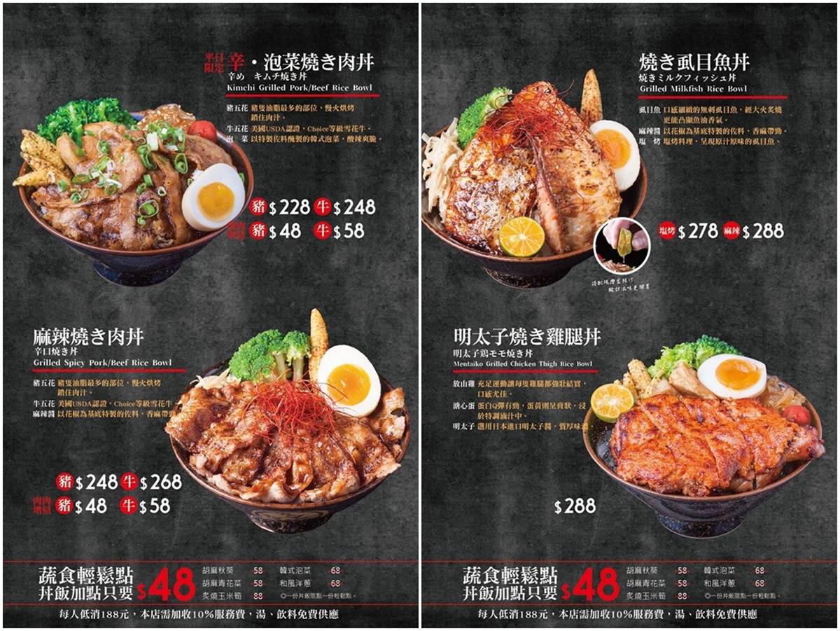 [微風台北車站美食]大河屋燒肉丼串燒(附菜單)/味噌湯飲料喝到飽/丼飯跟串燒都好吃