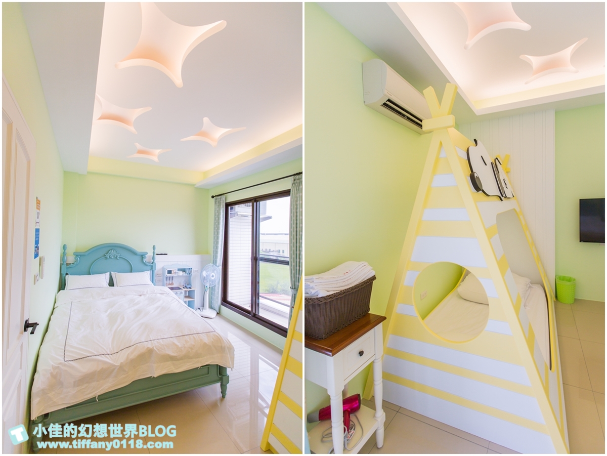 [宜蘭民宿推薦‧冬山]情園親子民宿1館/溜滑梯主題房型+木作帳篷屋+球池+大片田野風光