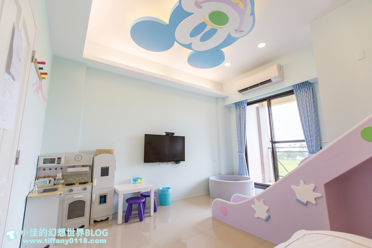 [宜蘭民宿推薦‧冬山]情園親子民宿1館/溜滑梯主題房型+木作帳篷屋+球池+大片田野風光
