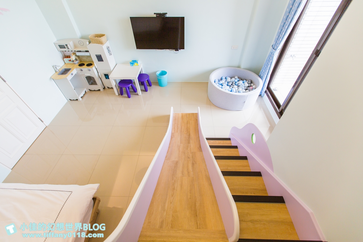 [宜蘭民宿推薦‧冬山]情園親子民宿1館/溜滑梯主題房型+木作帳篷屋+球池+大片田野風光