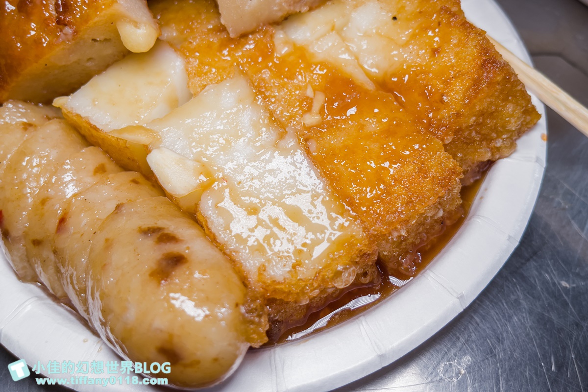 [板橋美食]高記生炒魷魚+蘿蔔糕、芋粿Q、糯米腸/黃石市場排隊美食推薦