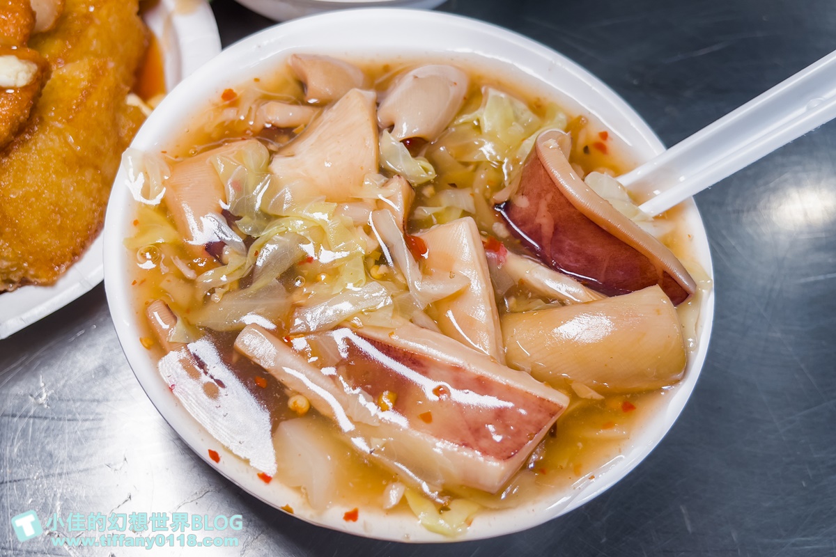 [板橋美食]高記生炒魷魚+蘿蔔糕、芋粿Q、糯米腸/黃石市場排隊美食推薦