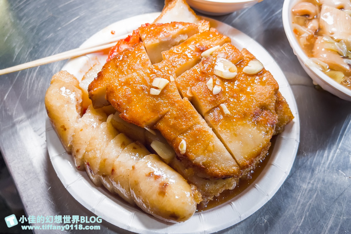 [板橋美食]高記生炒魷魚+蘿蔔糕、芋粿Q、糯米腸/黃石市場排隊美食推薦