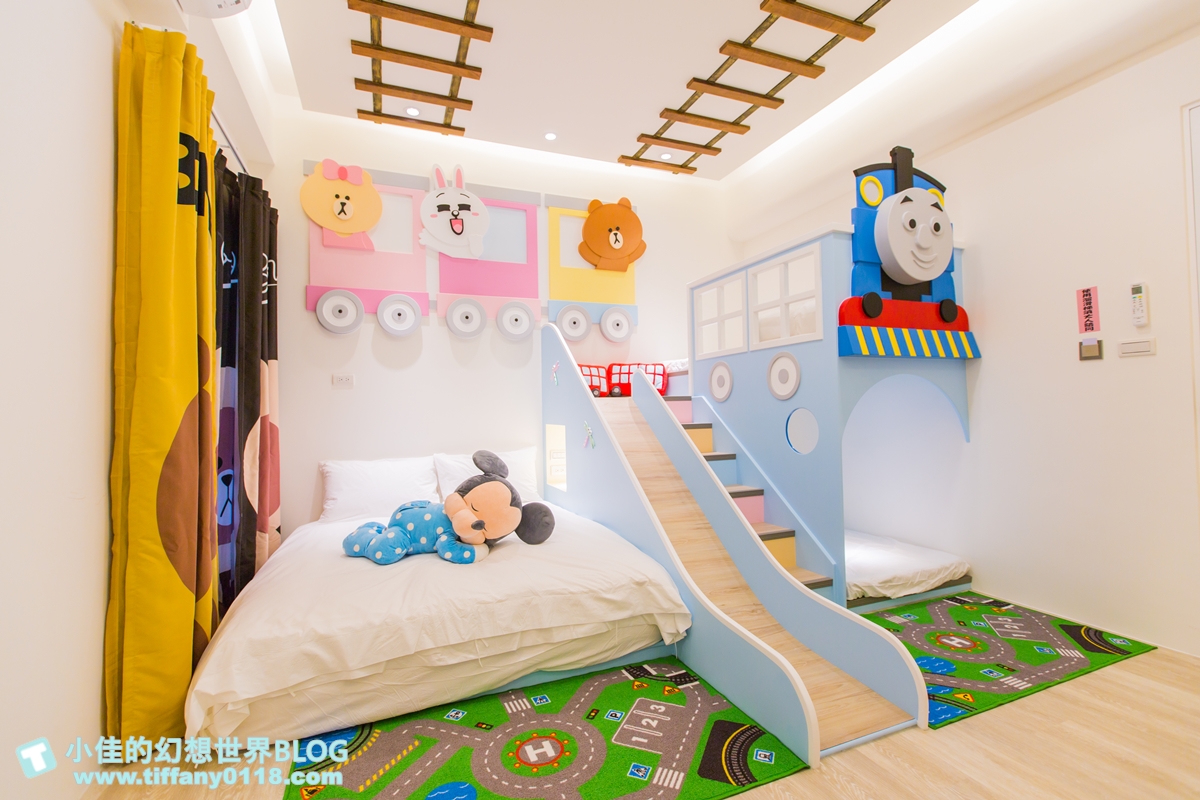 [宜蘭民宿]童樂天親子童玩民宿/米奇元素遊樂園大廳+馬可龍繽紛色系的主題滑梯房/宜蘭童玩節民宿推薦