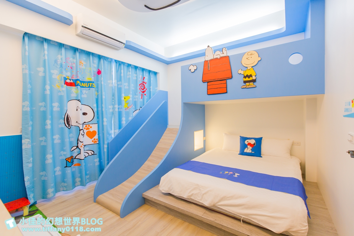 [宜蘭民宿]童萌國溜滑梯親子民宿/迎賓氣球+自製餅乾超貼心/主題造型溜滑梯房有球池和攀岩