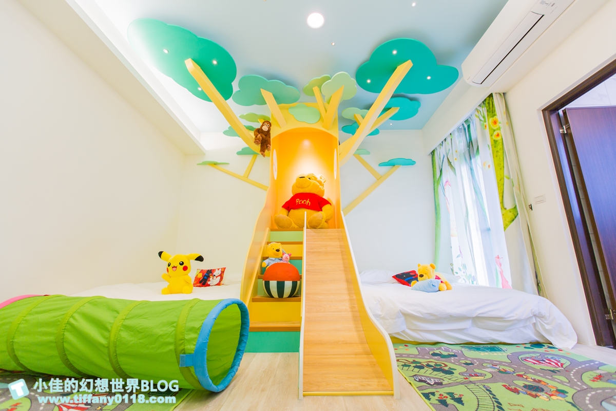 [宜蘭民宿]童樂天親子童玩民宿/米奇元素遊樂園大廳+馬可龍繽紛色系的主題滑梯房/宜蘭童玩節民宿推薦