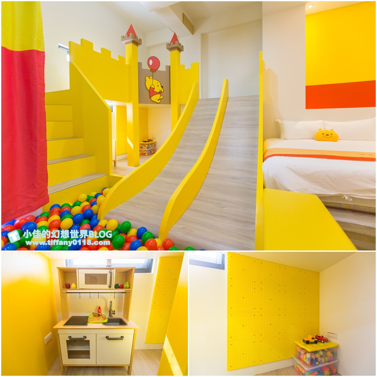 [宜蘭民宿]童萌國溜滑梯親子民宿/迎賓氣球+自製餅乾超貼心/主題造型溜滑梯房有球池和攀岩