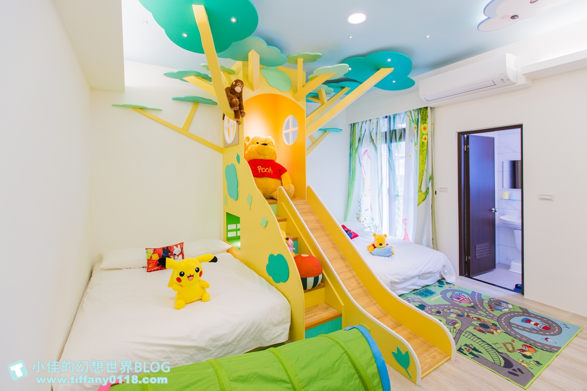 [宜蘭民宿]童樂天親子童玩民宿/米奇元素遊樂園大廳+馬可龍繽紛色系的主題滑梯房/宜蘭童玩節民宿推薦