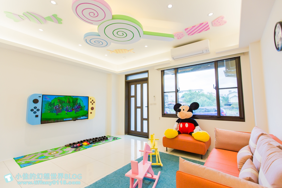 [宜蘭民宿]童樂天親子童玩民宿/米奇元素遊樂園大廳+馬可龍繽紛色系的主題滑梯房/宜蘭童玩節民宿推薦