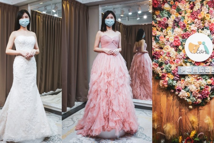自助婚紗推薦：新竹伊頓自助婚紗攝影工作室，個人婚紗試穿分享。