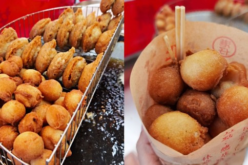 彰化港仔菱角酥 【彰化美食】每年只有中秋節到清明節期間販售的「菱角酥」,彰化傳奇小吃攤,營業時間路上人手一包的金黃色小酥球!芋仔餅也厲害!~港仔菱角酥