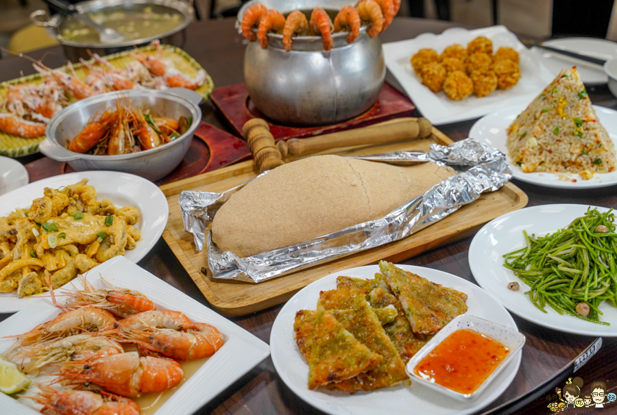 水明蝦 活蝦料理 台菜 高雄 泰國蝦 高雄美食 海鮮 敲敲魚 鹽焗 胡椒蝦 聚餐 聚會