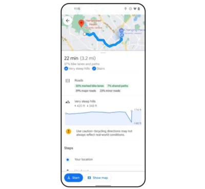 Google 地圖推出更詳盡的單車路線資訊