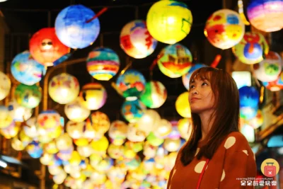 台南旅行景點 普濟殿燈海隧道 台南熱門打卡點唯美浪漫的燈籠花海