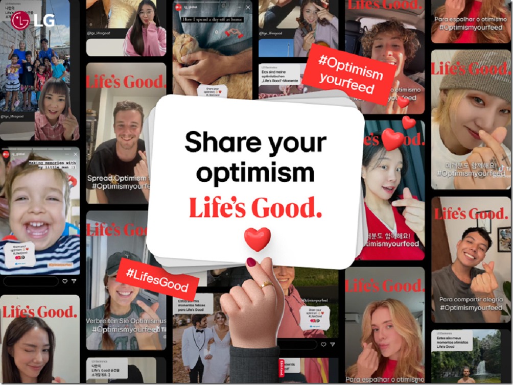【新聞圖片1】LG發起全球社群媒體挑戰，鼓勵世界各地的用戶分享生活中的樂觀日常於社群動態