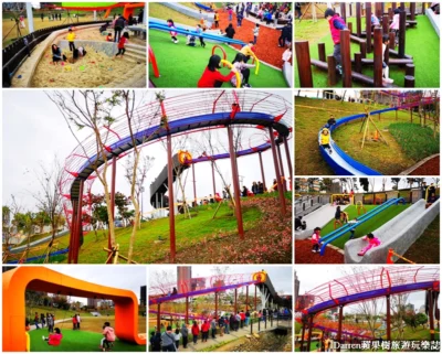 桃園親子景點 風禾公園滾輪溜滑梯 中路特區桃園最長高空滾輪滑梯主題樂園
