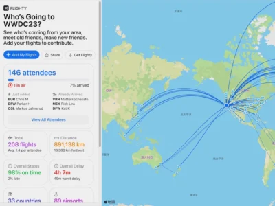 要去 WWDC ? 透過 Flighty 與其他開發者空中見