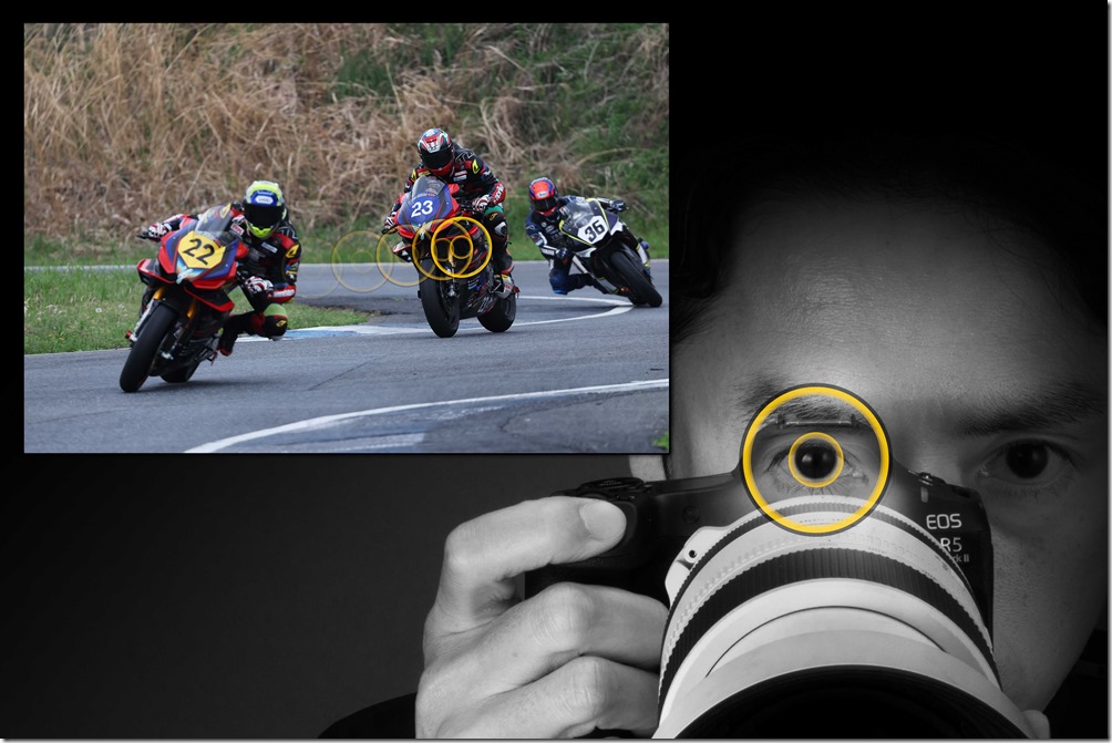 5.EOS R1 和 EOS R5 Mark II 加入了創新的眼球控制自動對焦功能，實現於多個主體間快速切換自動對焦的可能。