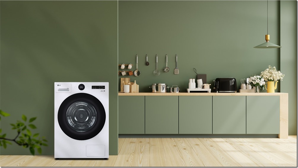 【新聞圖片1】LG首度將AI技術導入乾衣機，AI Dry免曬衣乾衣機可自動偵測衣物的重量、柔軟度 ，為使用者挑選最適合的乾衣方案